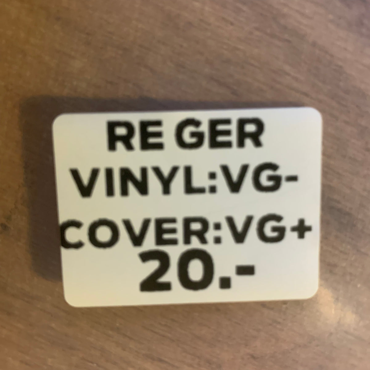 Étiquette état : RE GER, disque VG-, pochette VG+, 20 CHF