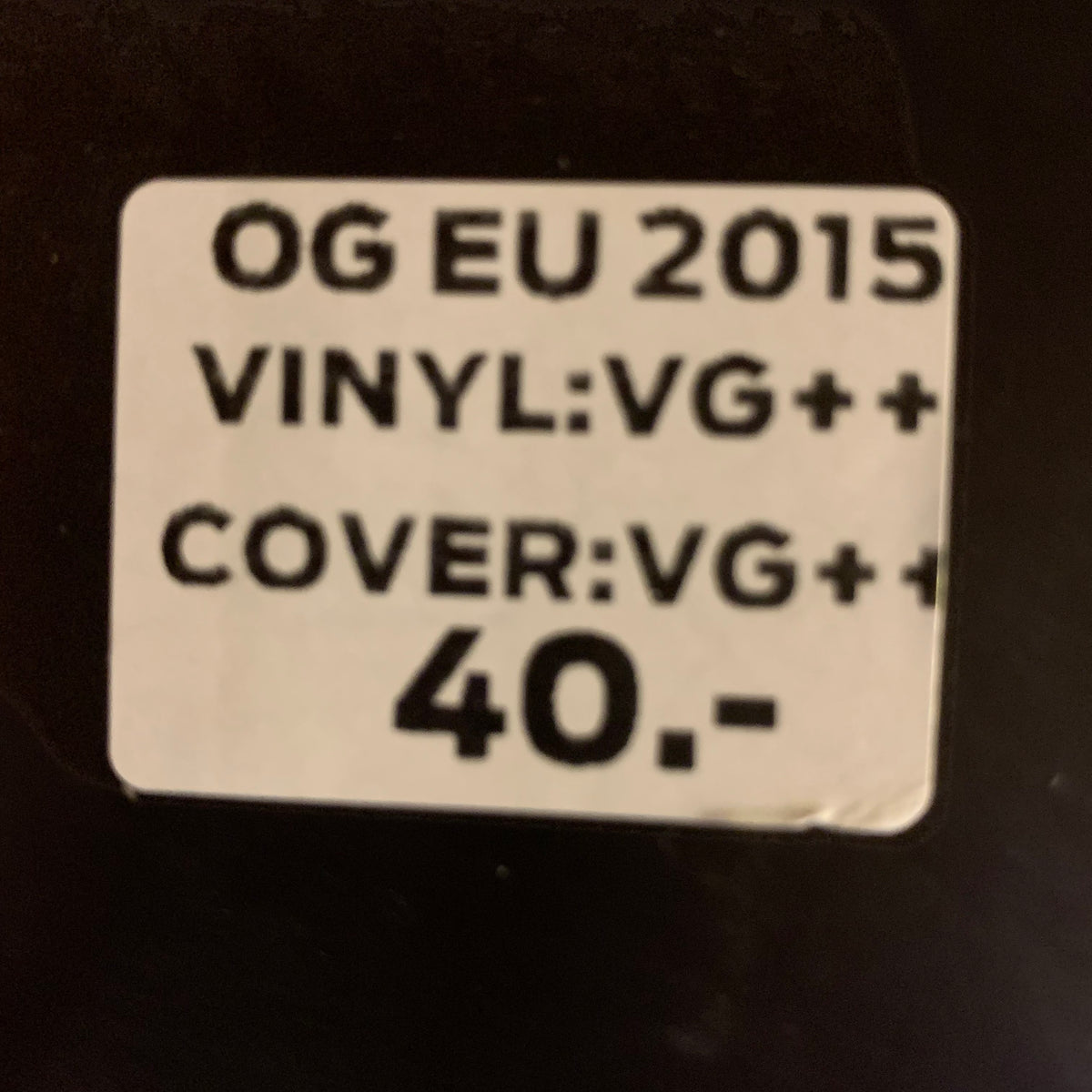 Étiquette OG EU 2015 VG++/VG++ 40 CHF