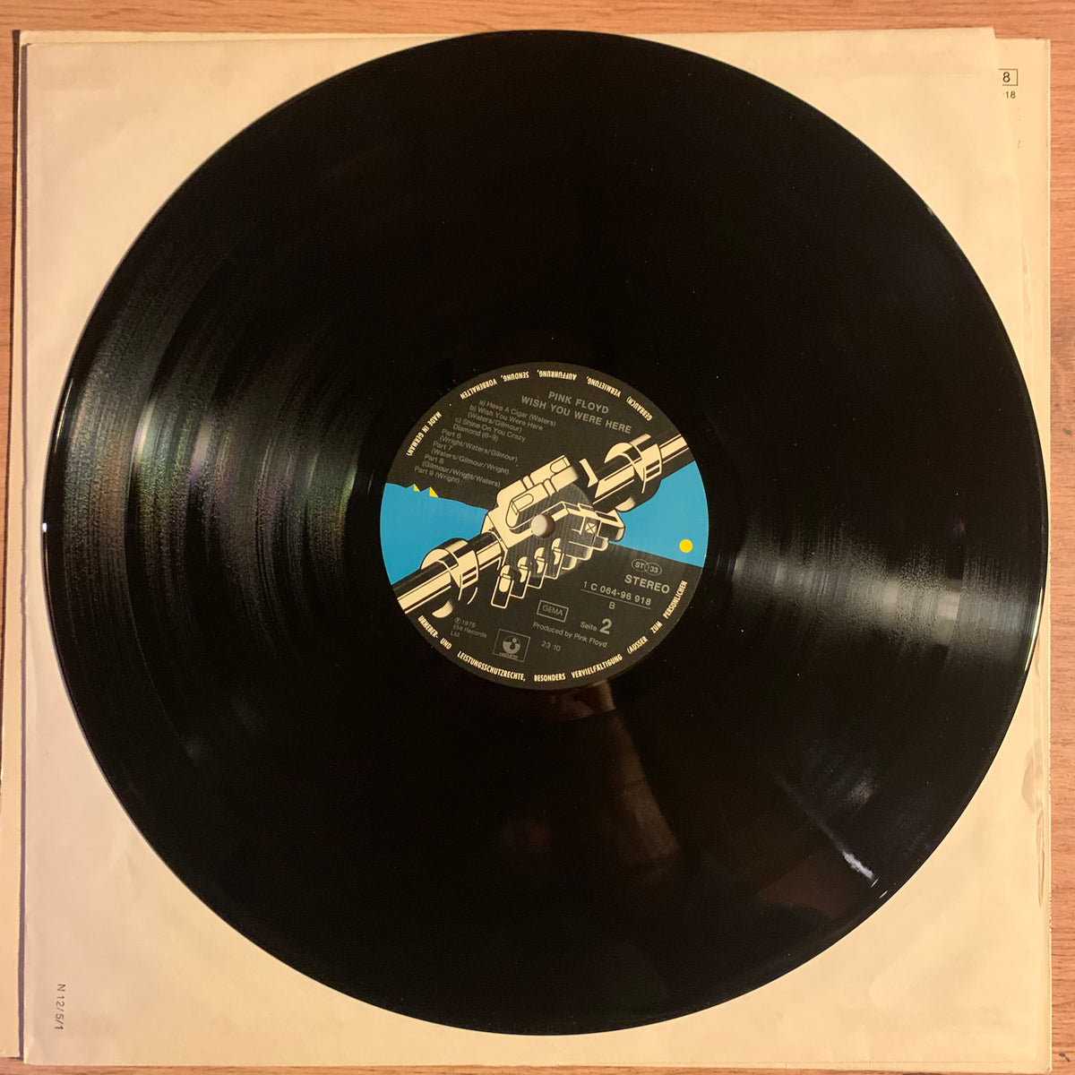 Pink Floyd - Wish You Were Here, disque Harvest allemand