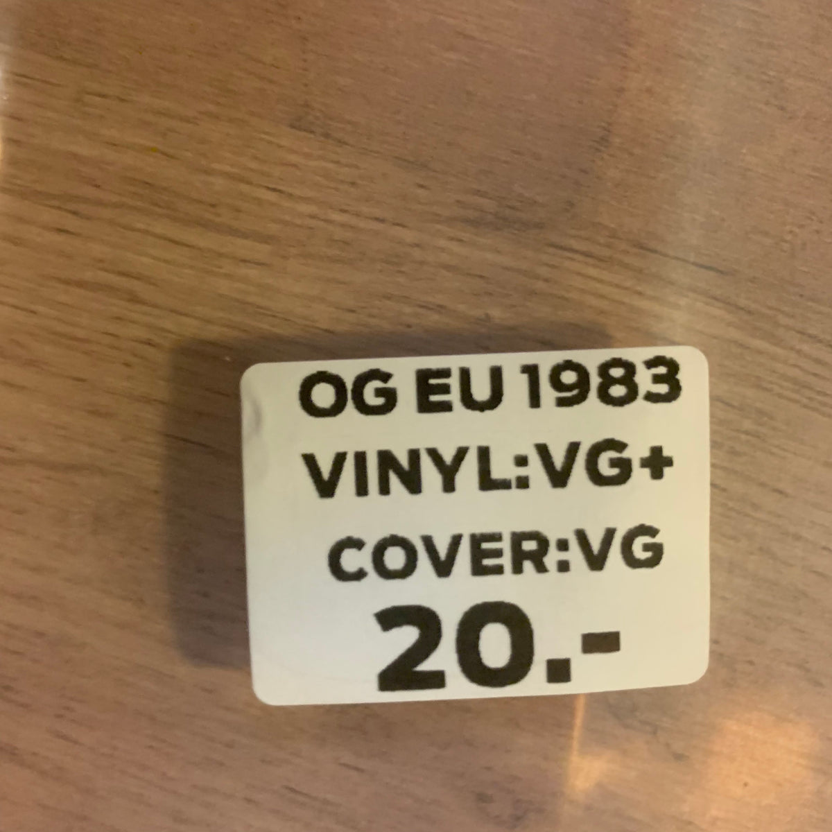 Étiquette état : OG EU 1983, disque VG+, pochette VG, 20 CHF