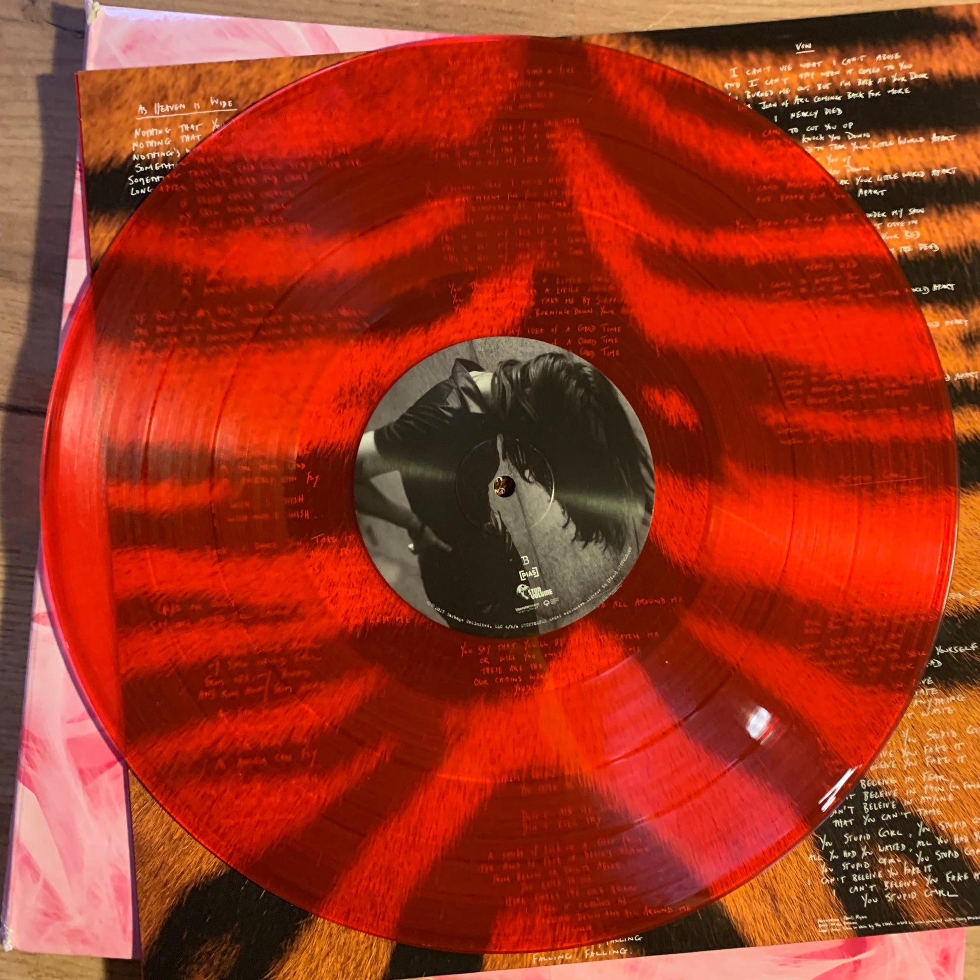 Disque vinyle rouge translucide Side B - Garbage Garbage