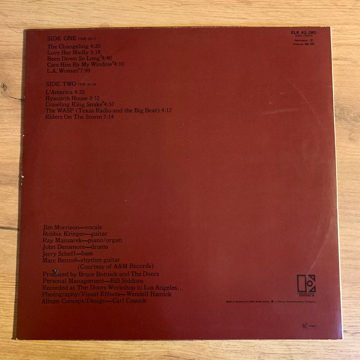 The Doors L.A. Woman, pochette verso