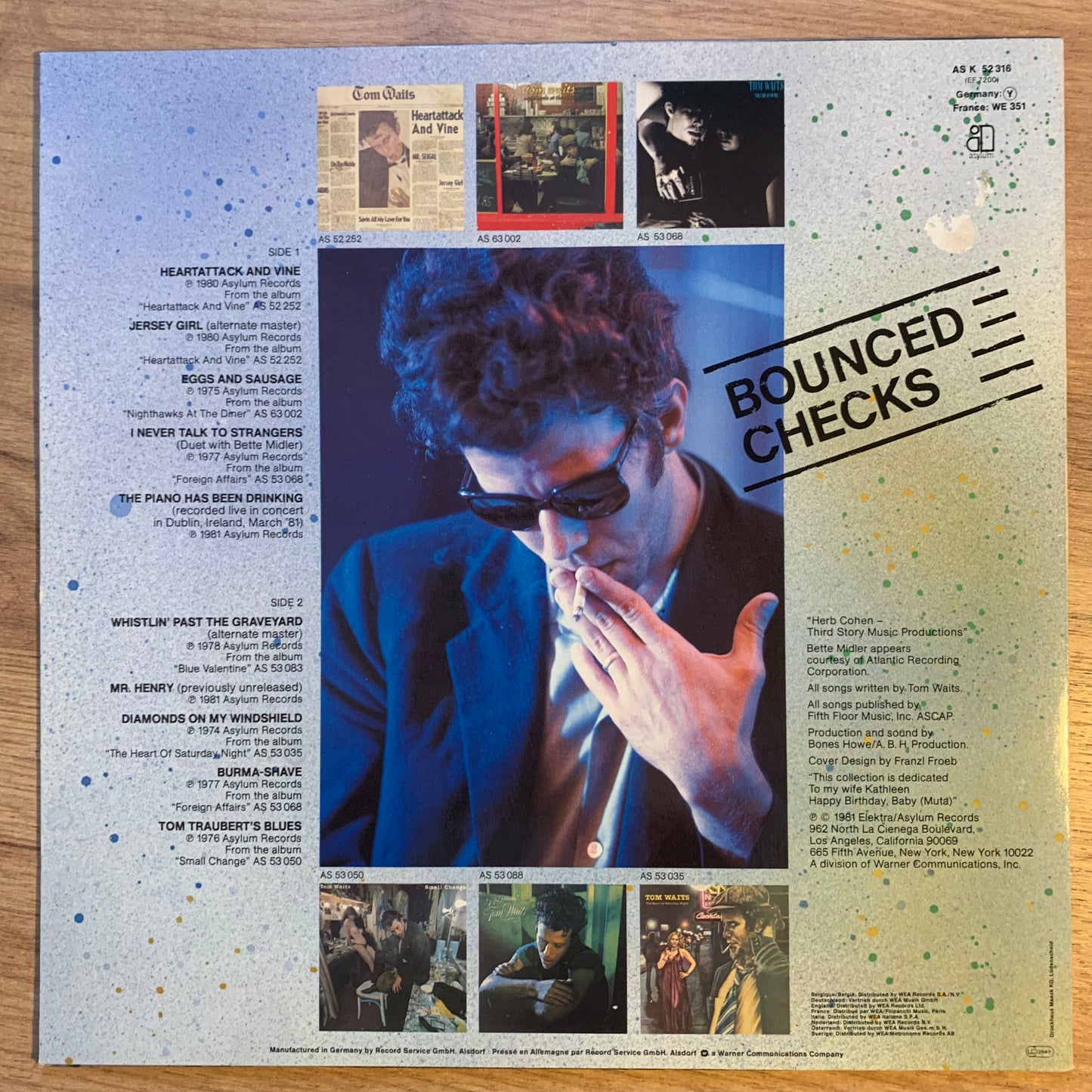 TOM WAITS - BOUNCED CHECKS...RE GER 1981...EX/VG