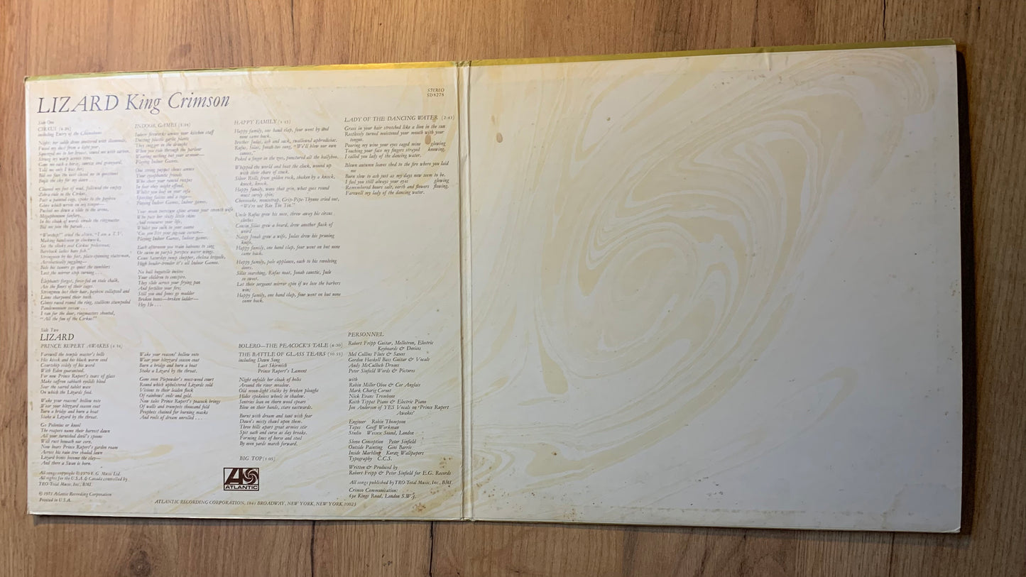 KING CRIMSON - LIZARD...OG US 1970...VG/VG