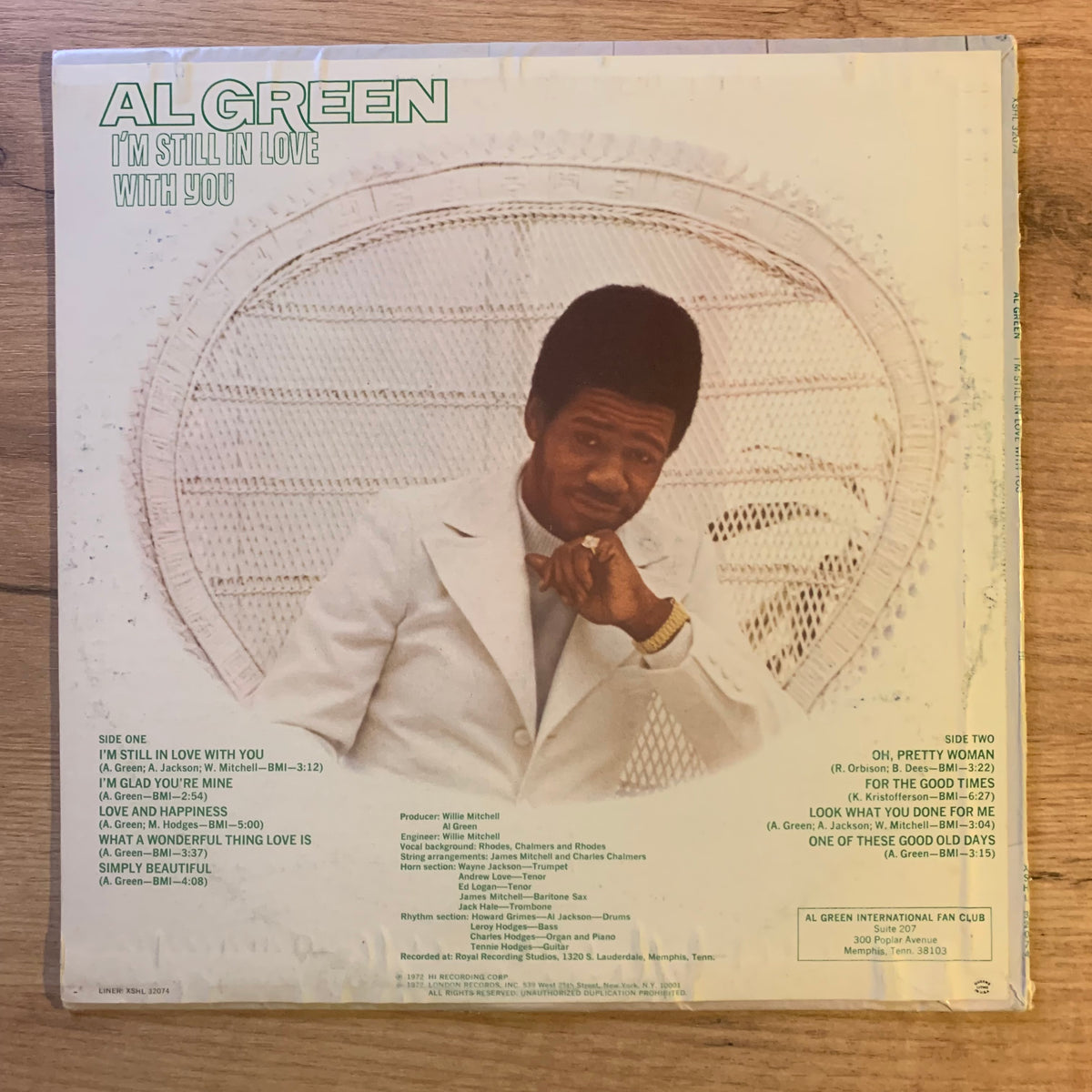 Al Green I'm Still in Love with You : pochette verso