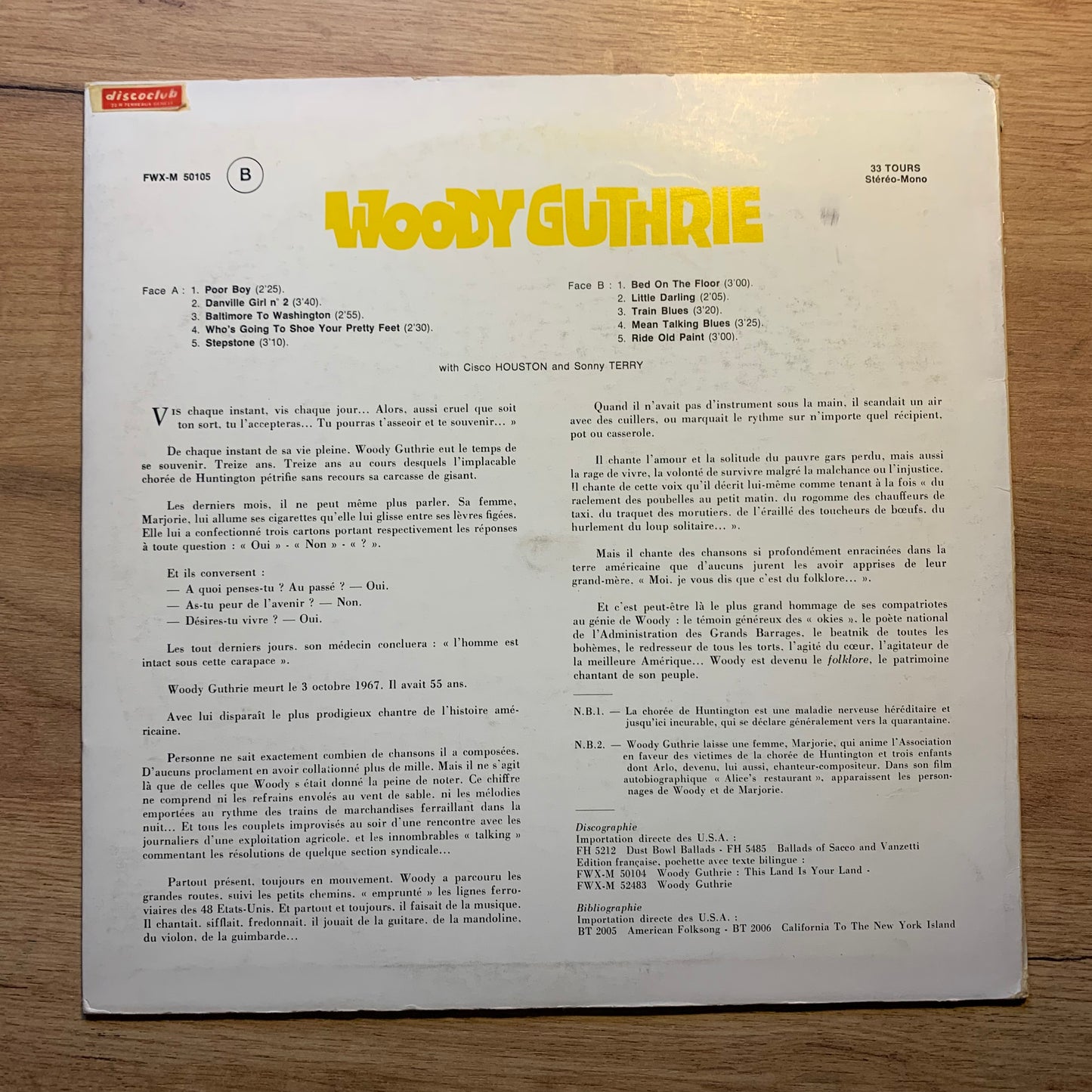 WOODY GUTHRIE - POOR BOY...OG FR 196X...EX/VG+