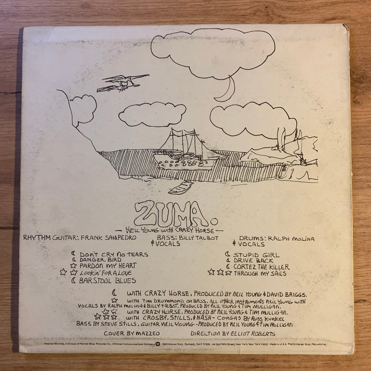 Neil Young with Crazy Horse – Zuma, pochette verso