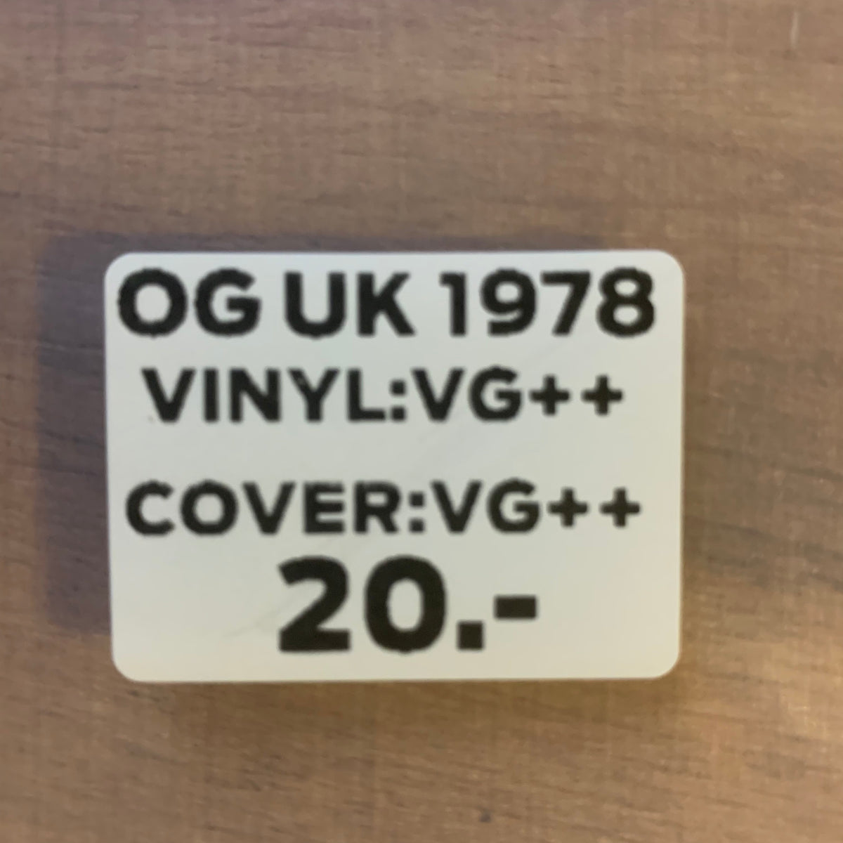 Étiquette OG UK 1978 VG++/VG++ 20 CHF