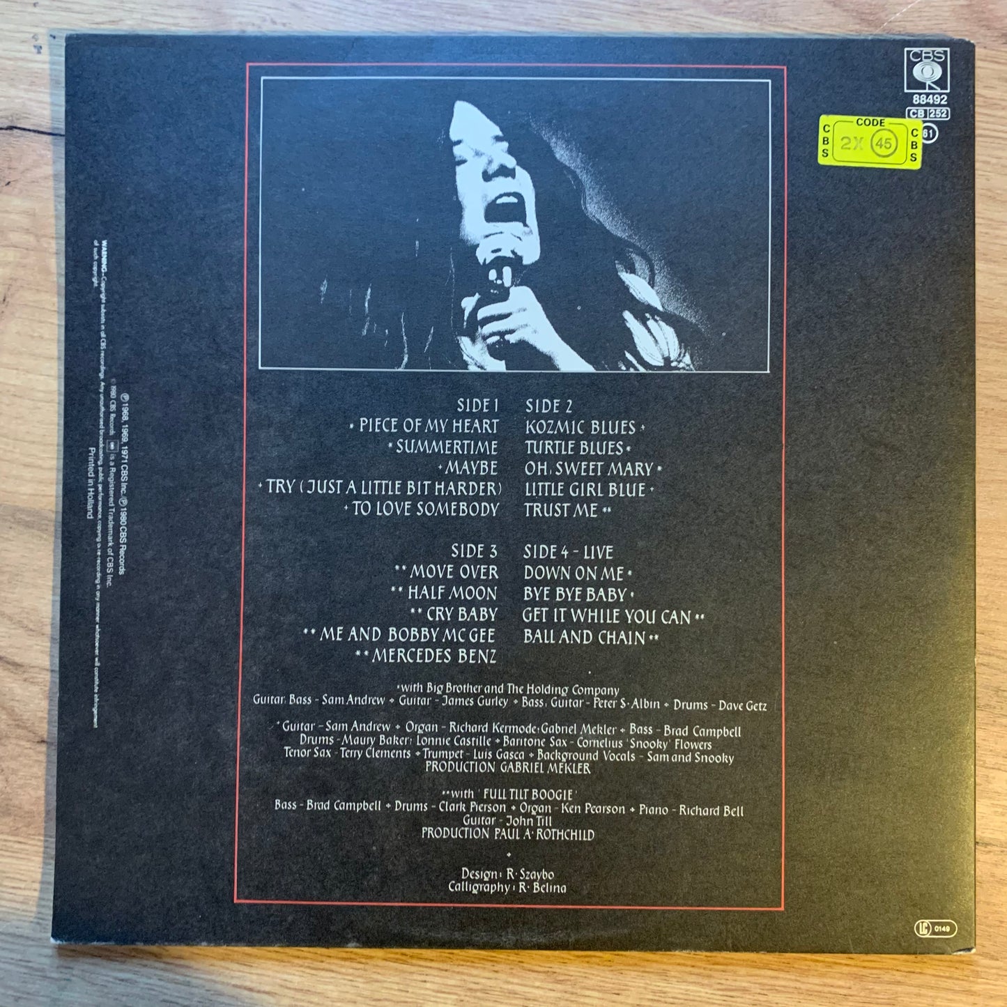 JANIS JOPLIN - ANTHOLOGY...COMPIL EU 1980...EX/EX