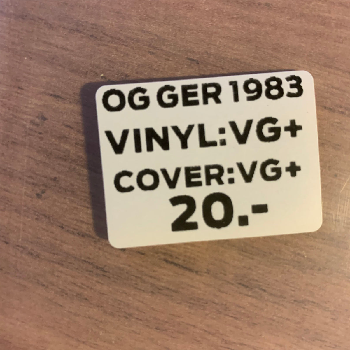 Étiquette état OG GER 1983 VG+/VG+