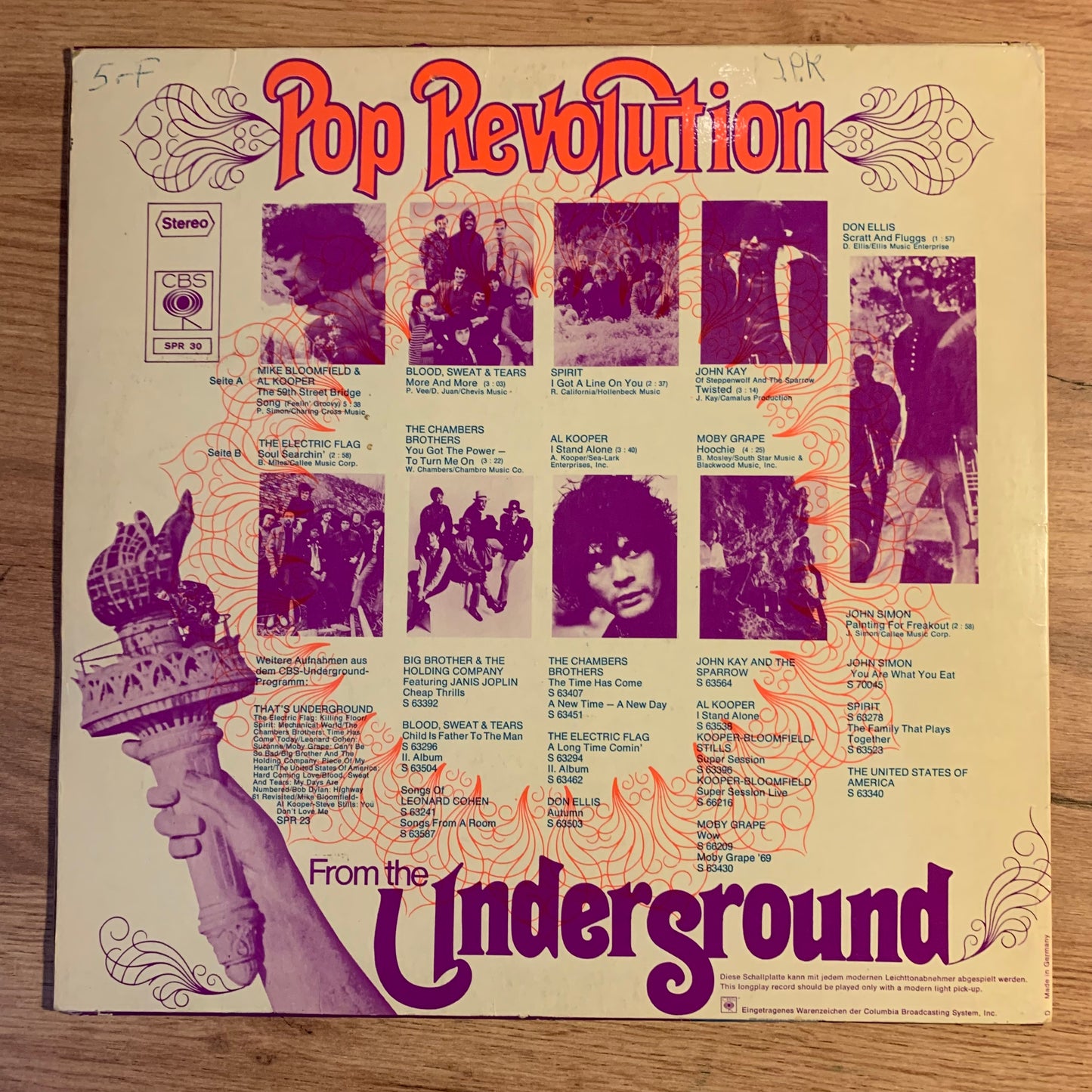 POP REVOLUTION FROM THE UNDERGROUND...OG GER 1968...VG+/VG+