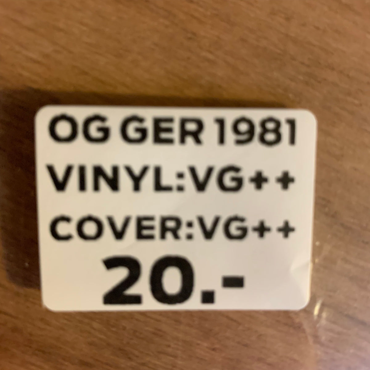 Étiquette OG GER 1981 VG++/VG++ 20 CHF