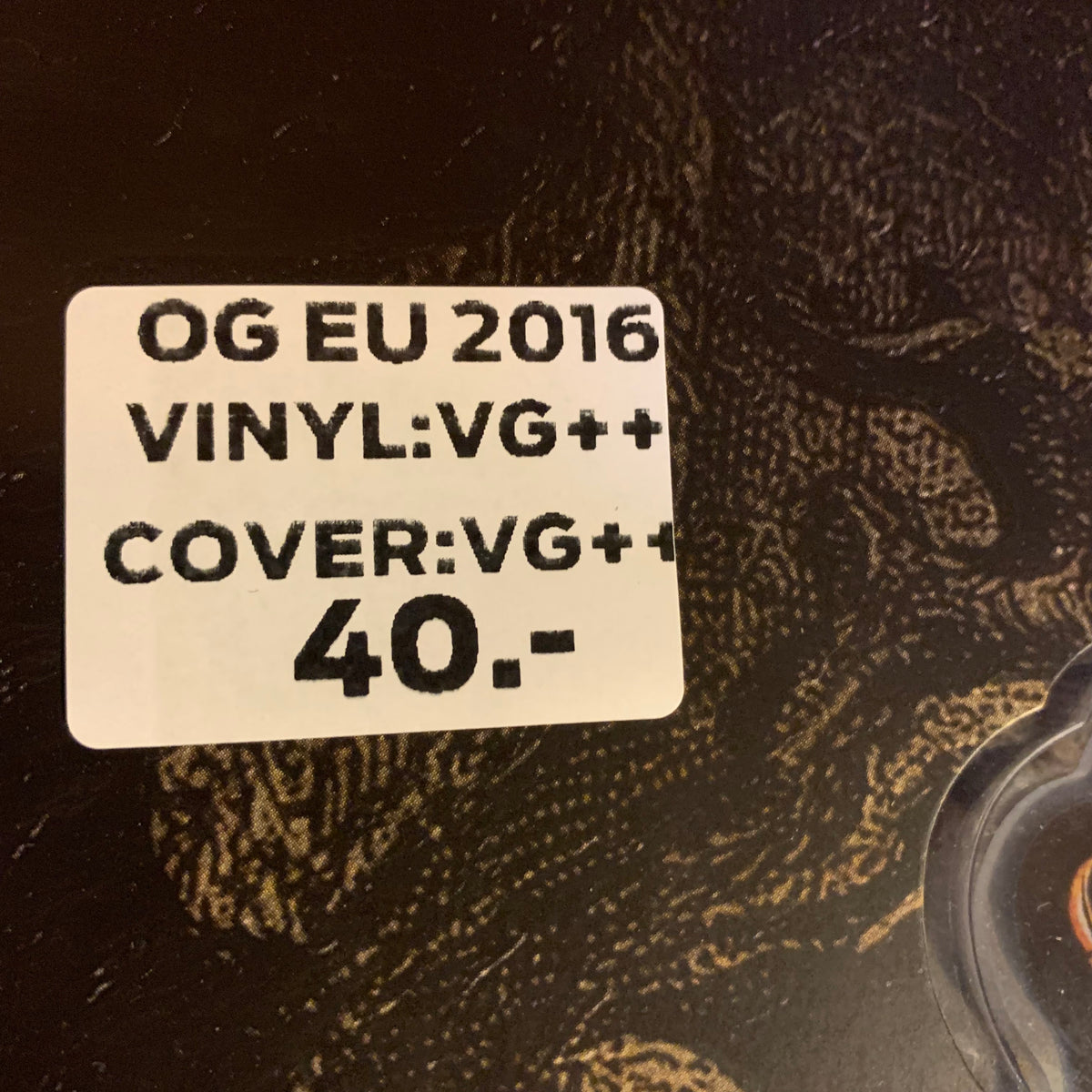 Étiquette OG EU 2016 VG++/VG++ 40 CHF