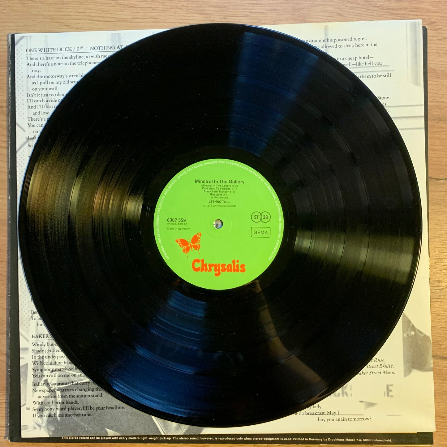 JETHRO TULL - MINSTREL IN THE GALLERY...OG GER 1975...VG++/VG++