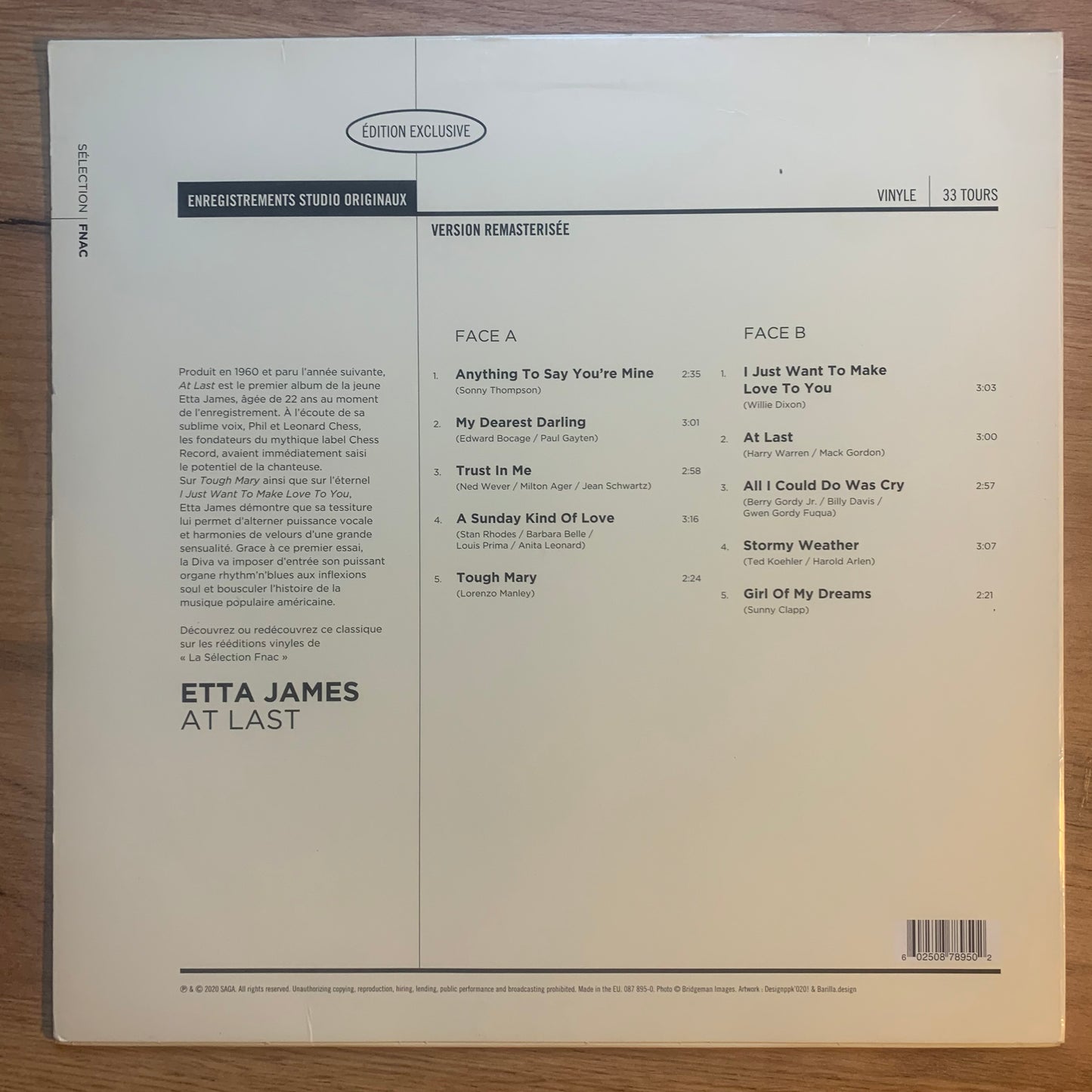 ETTA JAMES - AT LAST...RE FR 2020...VG++/VG++