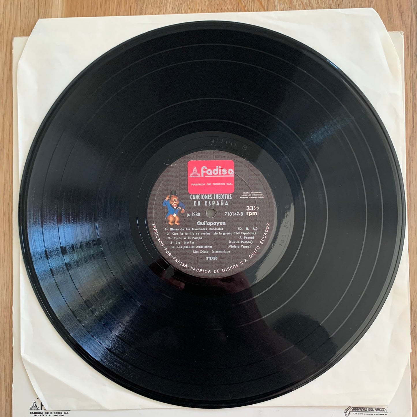 QUILAPAYÚN - CANCIONES INÉDITAS...OG ÉCU 1979...VG+/VG+